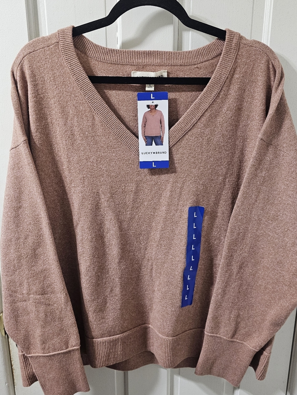Lucky Brand Cognac V-Neck Sweater